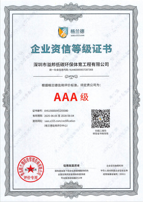 AAA級企業(yè)資信等級證書